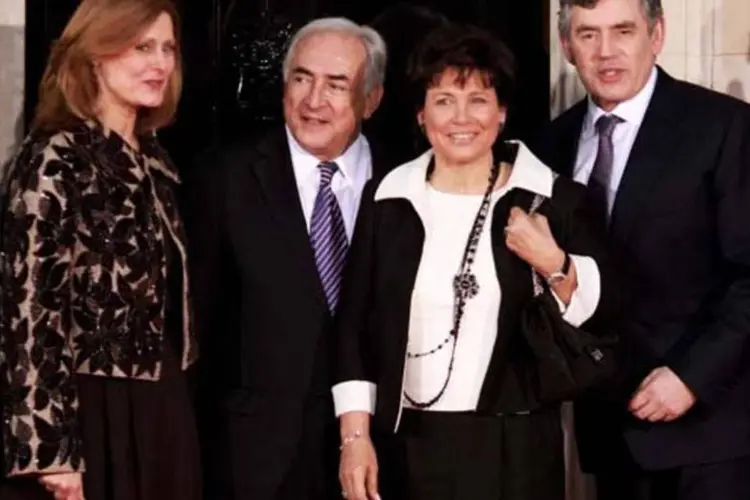 Casal Anne Sinclair e Strauss-Kahn, no centro da foto: esposa diz que marido é inocente (Getty Images)