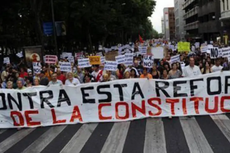 Os principais sindicatos do país convocaram uma manifestação contra a reforma para o dia 6 de setembro em Madri  (Pierre-Philippe Marcou/AFP)