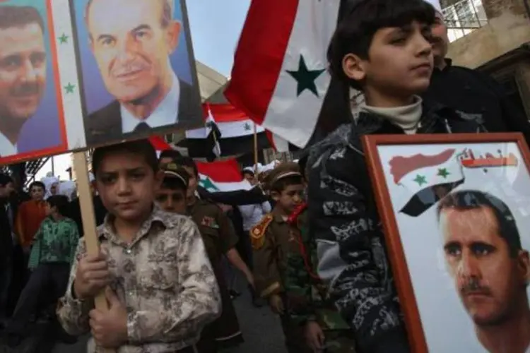 Protestos na Síria: em Damasco, dezenas de manifestantes enfrentaram a polícia (David Silverman/Getty Images)