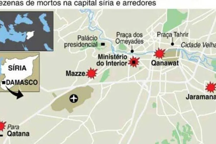 
	Onda de atentados em Damasco: declara&ccedil;&atilde;o pode ser explicada pelo fato de a R&uacute;ssia estar cada vez mais descontente com a rejei&ccedil;&atilde;o a qualquer compromisso por parte do regime
 (AFP/Pp)