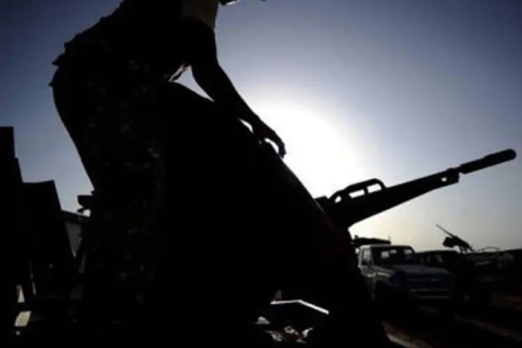 Rebeldes em Sirte: cidade cada vez mais perto de ser controlada pelos rebeldes (Filippo Monteforte/AFP)