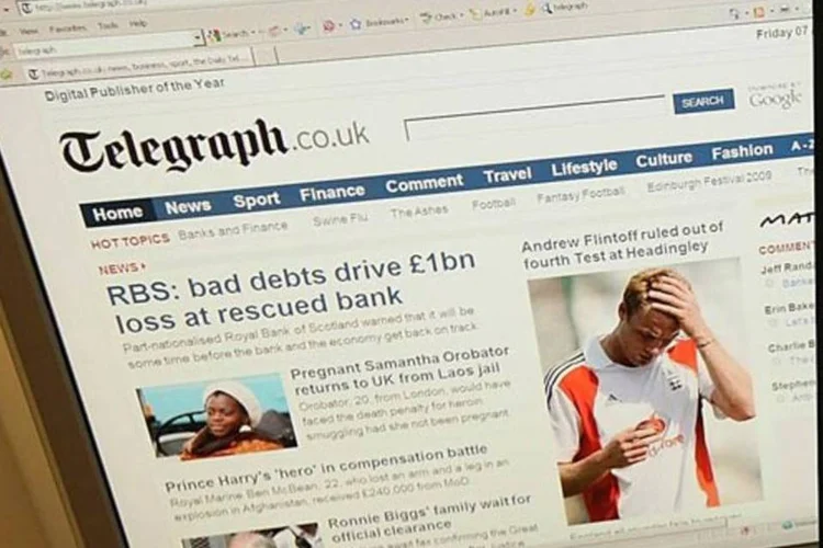 Site do "Daily Telegraph": jornal gravou secretamente declarações de políticos (Peter Macdiarmid/Getty Images)
