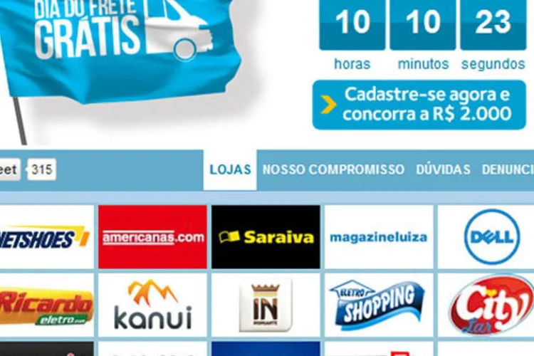 No Dia do Frete Grátis, cerca de 30 lojas vendem mercadorias na web sem cobrar pela remessa (Reprodução)
