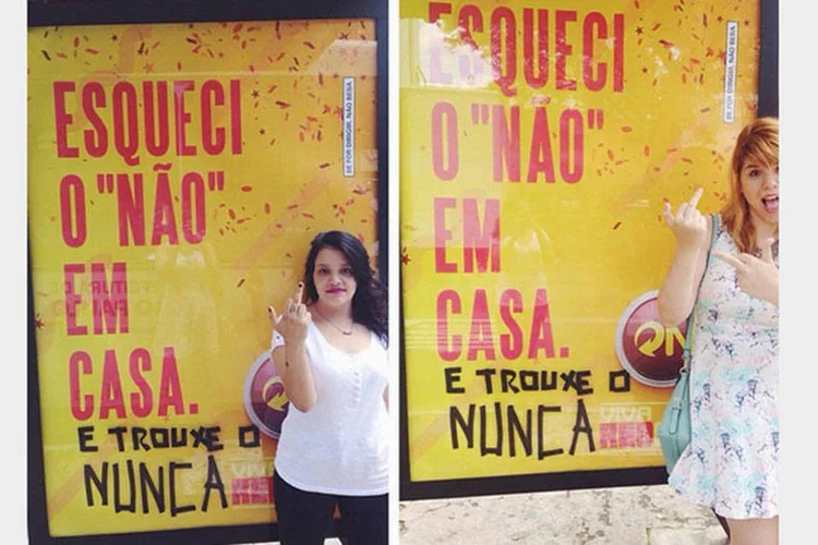 
	Campanha feita para o Carnaval trazem mensagens do tipo &quot;Esqueci o n&atilde;o em casa&quot; e &quot;Topo antes de saber a pergunta&quot;
 (Reprodução/Facebook)