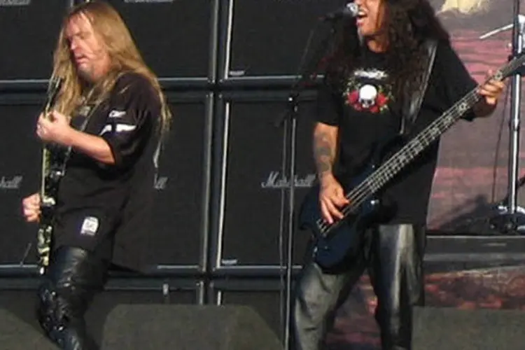 
	Slayer: a banda californiana se apresentar&aacute; no Palco Mundo, mas no dia 22 de setembro, ao lado de Iron Maiden e Avenged Sevenfold
 (Francis/Wikimedia Commons)