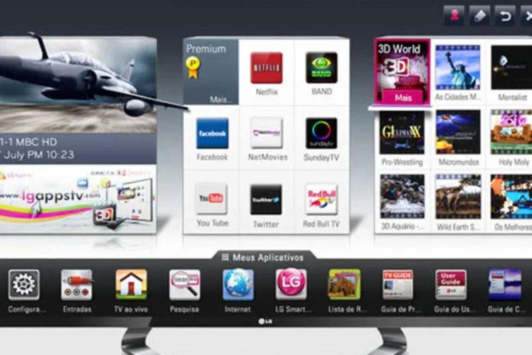 
	Smart TV da LG:&nbsp;LG, por sua vez, ampliou sua gama de televisores Ultra HD, que come&ccedil;ou em 2012 com o lan&ccedil;amento de sua TV de 84 polegadas
 (LG)