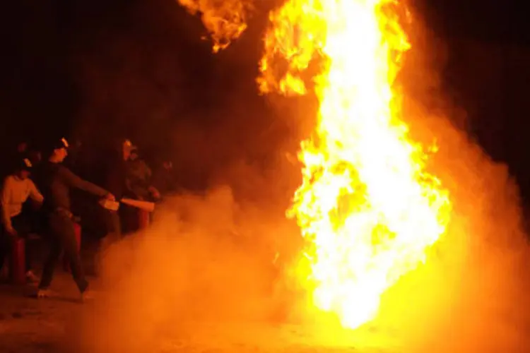 
	Inc&ecirc;ndio: os guardas do parque contam com abafadores, que s&atilde;o peda&ccedil;os de borracha flex&iacute;vel usados contra o fogo na vegeta&ccedil;&atilde;o rasteira (Divulgação)