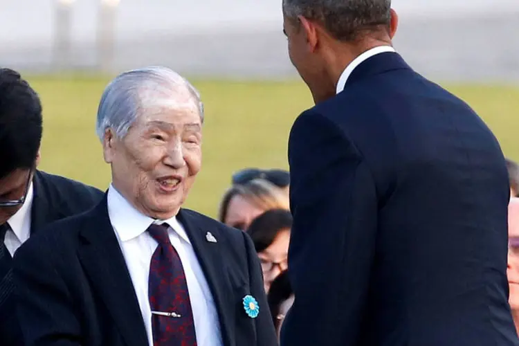 
	Sunao Tsuboi: com 91 anos, ele &eacute; co-presidente da Confedera&ccedil;&atilde;o Japonesa de Organiza&ccedil;&otilde;es de V&iacute;timas das Bombas At&ocirc;micas e de Hidrog&ecirc;nio
 (Toru Hanai / Reuters)