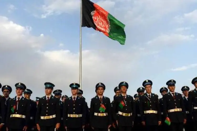 Soldados afegãos durante cerimônia em Cabul: três soldados desapareceram de uma base militar em Massachusetts (Shah Marai/AFP)