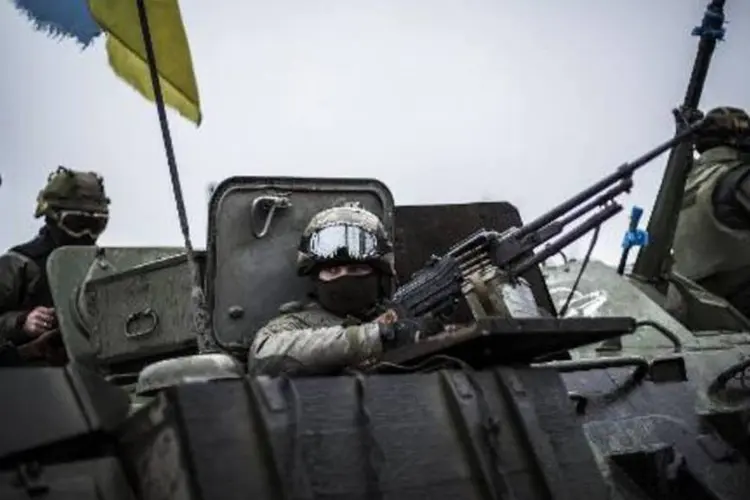 
	Soldados ucranianos: a Otan coopera com o governo da Ucr&acirc;nia no planejamento de emerg&ecirc;ncias civis e na gest&atilde;o de desastres
 (Manu Brabo/AFP)