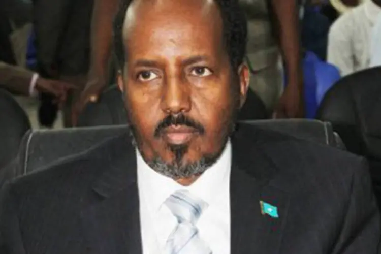 
	Hassan Sheij Mohamud: ele foi eleito presidente da Som&aacute;lia na &uacute;ltima segunda-feira em um pa&iacute;s ainda dividido politicamente
 (Mohamed Abdiwahab/AFP)