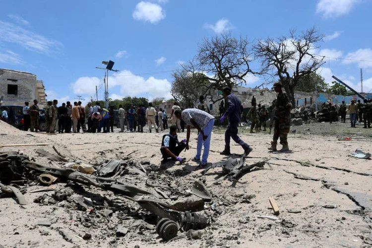 
	Atentado: mais tarde, os shebab reivindicaram o ataque em um comunicado publicado pelo Telegram
 (Feisal Omar/Reuters)