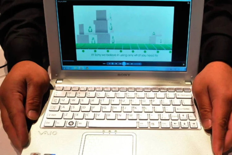 Laptop eco-amigável é apresentado pela Sony na CES: o computador é feito com produtos reciclados (David Becker/Getty Images)