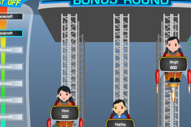 Com cada acerto os participantes acumulam pontos que podem trocar por insígnias virtuais que representam astronautas, naves e objetos celestes (Divulgação)