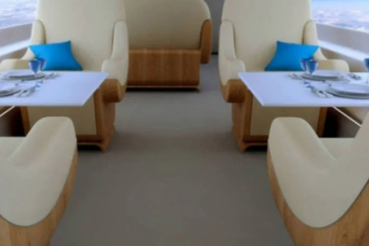 Avião da Spike Aerospace: diversas câmeras na fuselagem do avião irão enviar um streaming de vídeo em tempo real do exterior para as telas do interior (Divulgação)