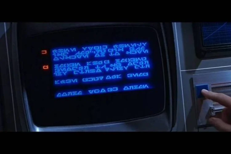 
	O idioma fict&iacute;cio Aurebesh, da saga de filmes &quot;Star Wars&quot;
 (Reprodução/YouTube)
