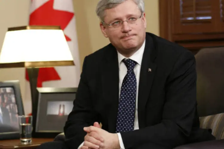 
	Primeiro-ministro do Canad&aacute;, Stephen Harper: no Canad&aacute;, os senadores s&atilde;o designados pessoalmente pelo primeiro-ministro
 (Chris Wattie/Reuters)