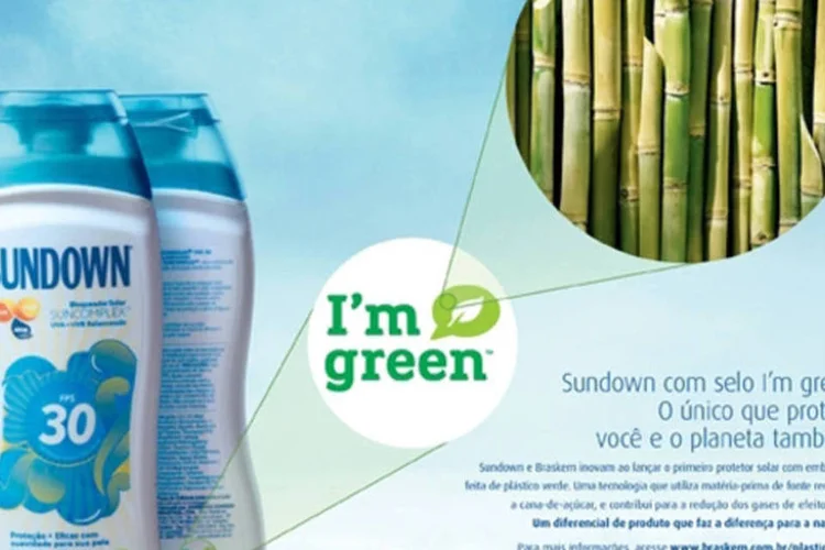 Para saber se o produto da linha é produzido com este material, o consumidor deve procurar pelo símbolo “I’m green”, visível na frente e no verso da embalagem (Divulgação)