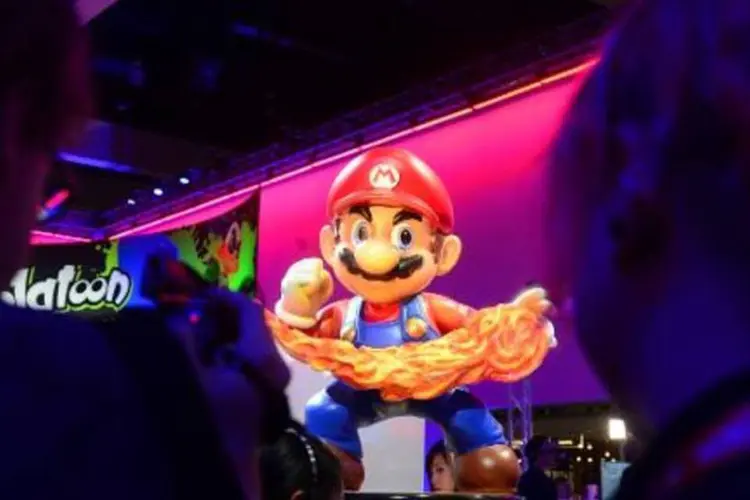 O Super Mario, da Nintendo, exibido durante a E3 (Frederic J. Brown/AFP)
