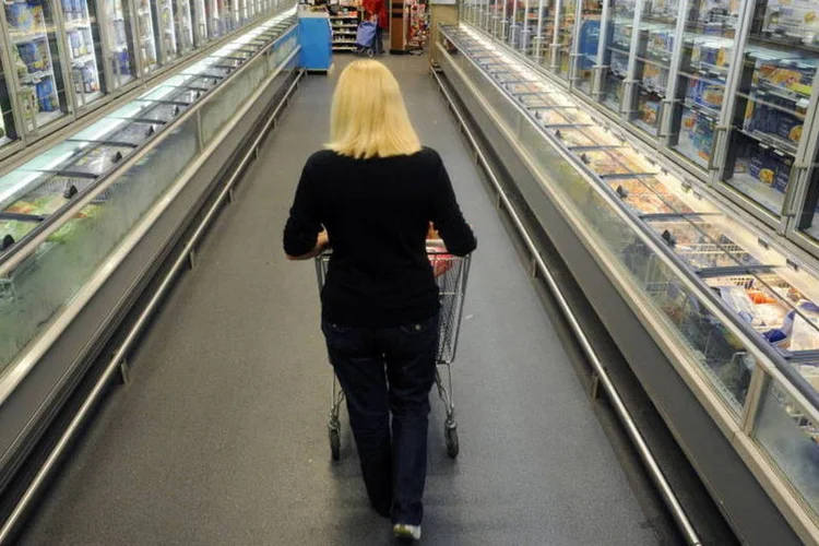 
	Supermercado: o consumo&nbsp;das fam&iacute;lias caiu 0,1%
 (Fabrice Dimier/Bloomberg)
