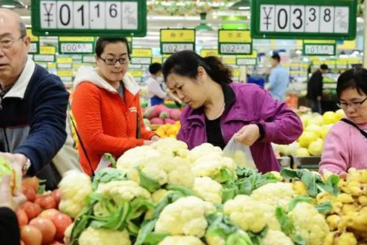 
	Supermercado na China: em dezembro, a infla&ccedil;&atilde;o se acelerou a 1,5% na segunda economia mundial
 (STR/AFP)