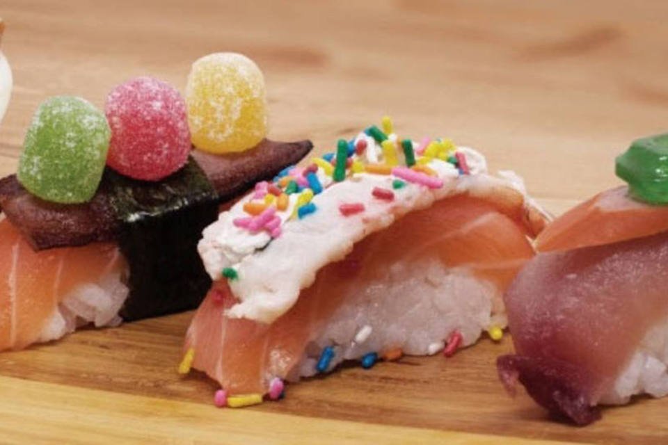 Sushis com doces chamam atenção para os males do cigarro