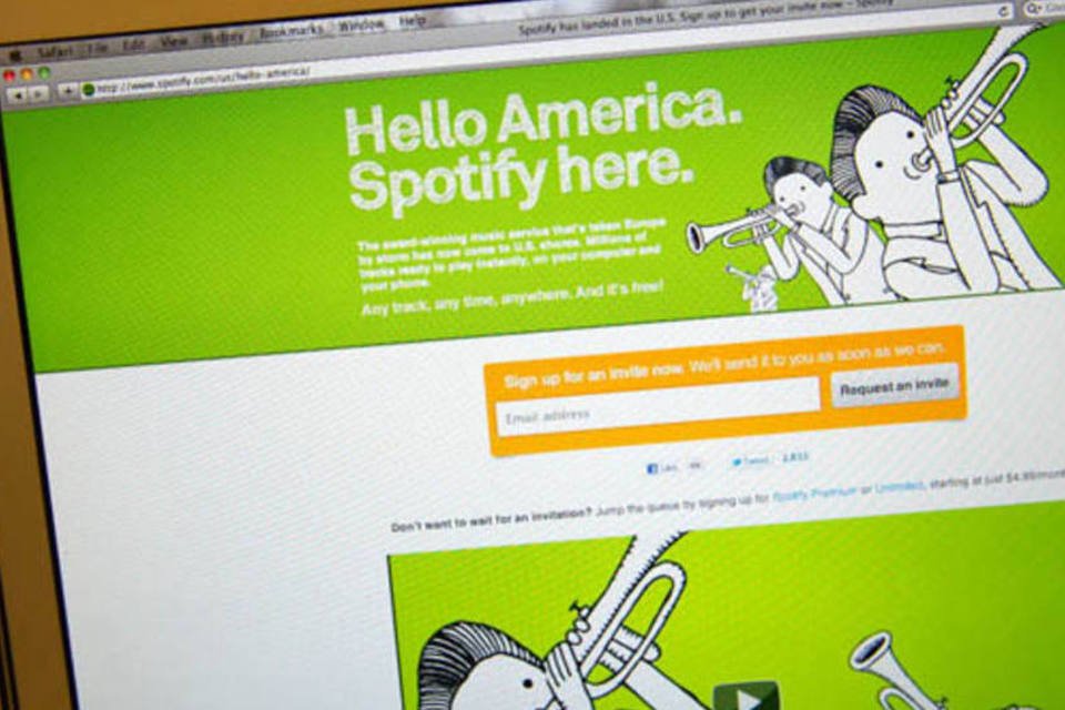 Empresa de música na web Spotify duplica receitas em 2012