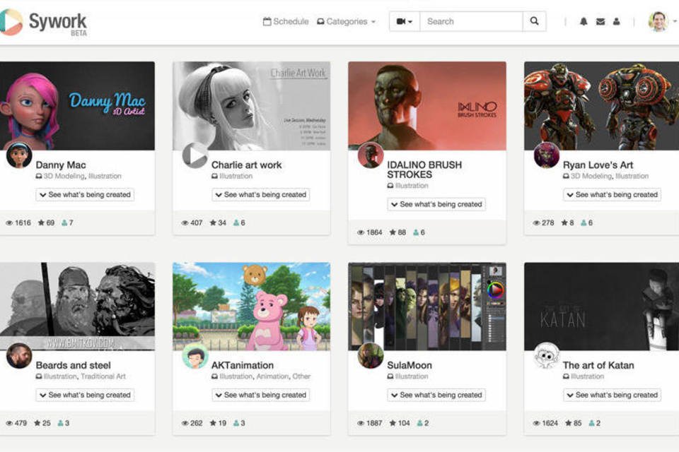 Veja artistas incríveis desenhando ao vivo com o site Sywork