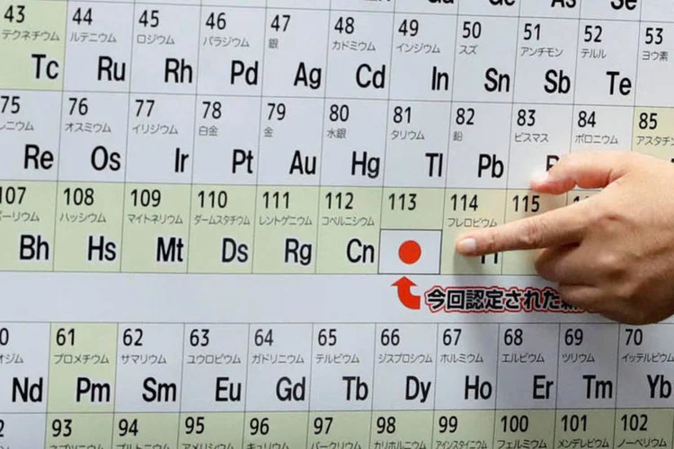 
	Tabela peri&oacute;dica: a exist&ecirc;ncia do nihonium foi demonstrada tr&ecirc;s vezes entre 2004 e 2012 por Kosuke Morita, professor da Universidade de Kyushu
 (Kyodo / Reuters)