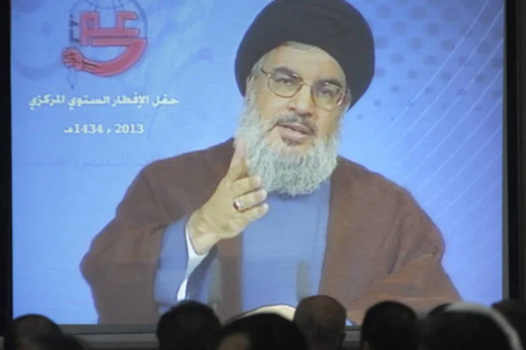 
	L&iacute;der liban&ecirc;s do Hezbollah, Sayyed Hassan Nasrallah, em videoconfer&ecirc;ncia durante o Ramad&atilde; em Beirute: decis&atilde;o da UE visa impedir que terroristas encontrem ref&uacute;gio em territ&oacute;rio comunit&aacute;rio
 (Sharif Karim/Reuters)