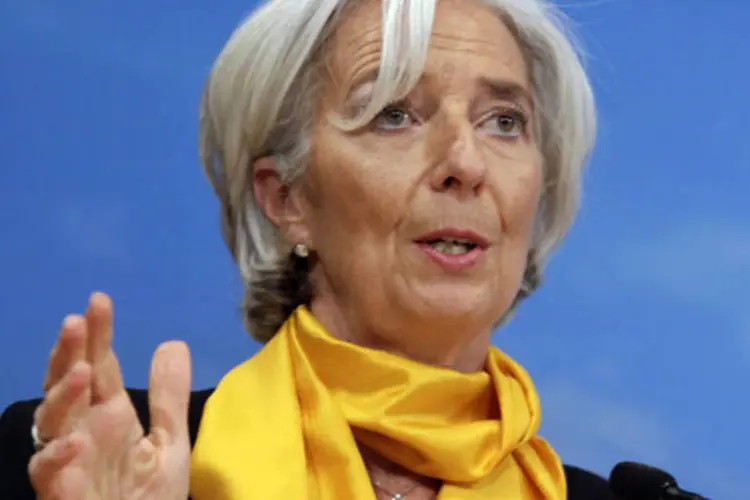 
	Diretora-geral do FMI, Christine Lagarde, fala durante semin&aacute;rio em Washington, EUA: Lagarde &quot;retirou sua recomenda&ccedil;&atilde;o para a junta da dire&ccedil;&atilde;o do FMI apresentar um escrito de &quot;amicus curiae&quot; no caso da Argentina&quot;, disse porta-voz
 (Yuri Gripas/Reuters)