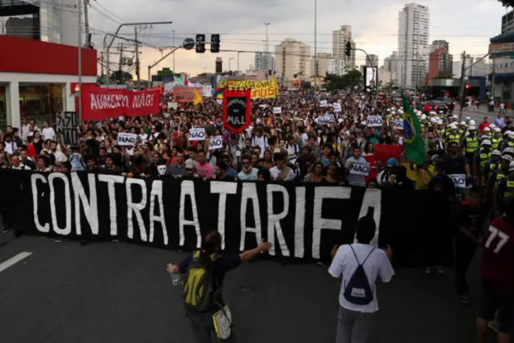 
	Protesto contra alta das tarifas de &ocirc;nibus, organizado pelo Movimento Passe Livre
 (Reprodução/Twitter/@mpl_sp)