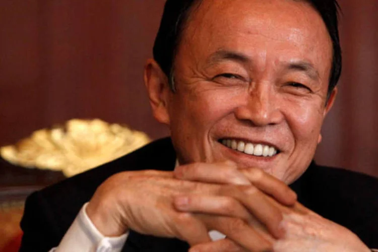 O ministro das Finanças do Japão, Taro Aso (REUTERS/Sergei Karpukhin)