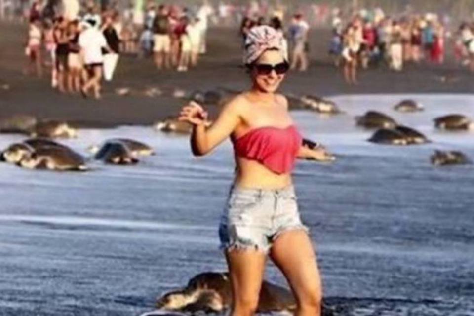 Turistas arruínam desova de tartarugas para tirar selfies