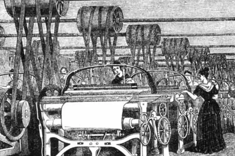 Tecelagem na Inglaterra: qual foi o detonador da Revolução Industrial, o carvão ou a ética protestante? (Hulton Archive/Getty Images)