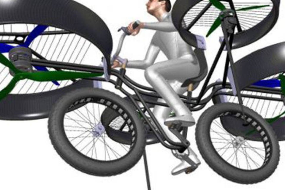 Empresa tcheca apresenta protótipo de bicicleta voadora