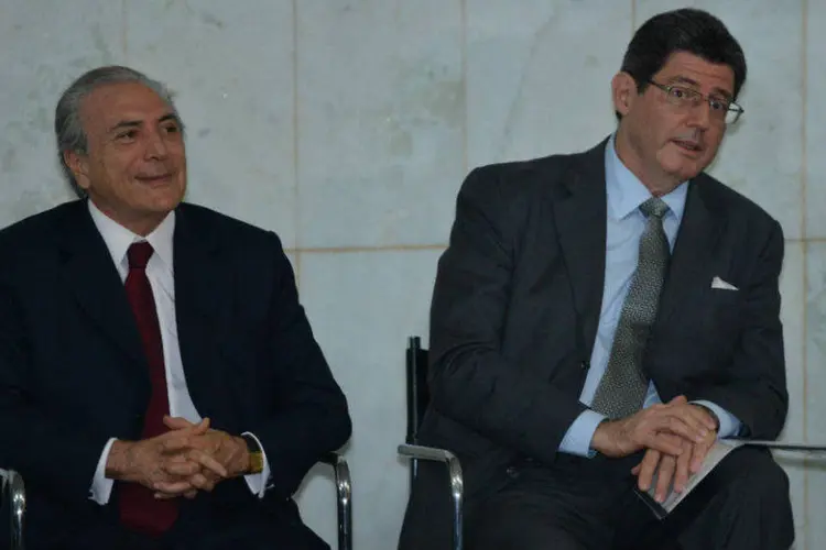 
	O vice-presidente, Michel Temer, e o ministro da Fazenda, Joaquim Levy, durante reuni&atilde;o em fevereiro
 (Fabio Rodrigues Pozzebom/ Agência Brasil)