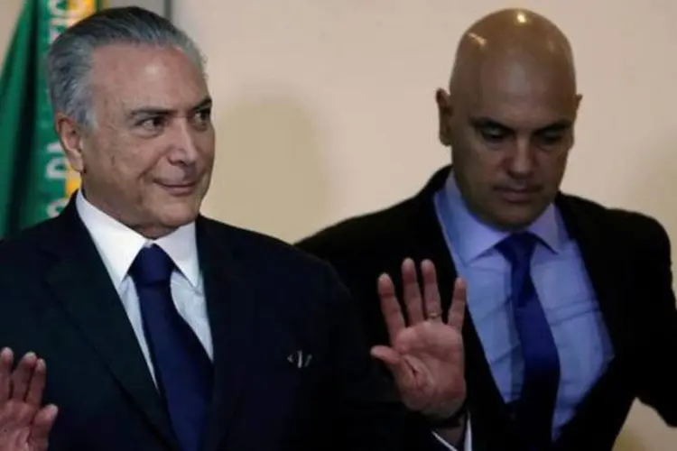 
	Temer e Moraes: Temer chegou a chamar Moraes para ir ao Pal&aacute;cio do Planalto nesta segunda, mas o ministro alegou que tinha compromissos
 (Ueslei Marcelino / Reuters)