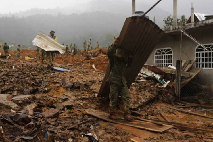Tempestade no México: cerca de 300 pessoas que viviam ao redor de La Pintada foram socorridas, mas 68 ainda estavam desaparecidas na noite de quinta-feira (Tomas Bravo/Reuters)