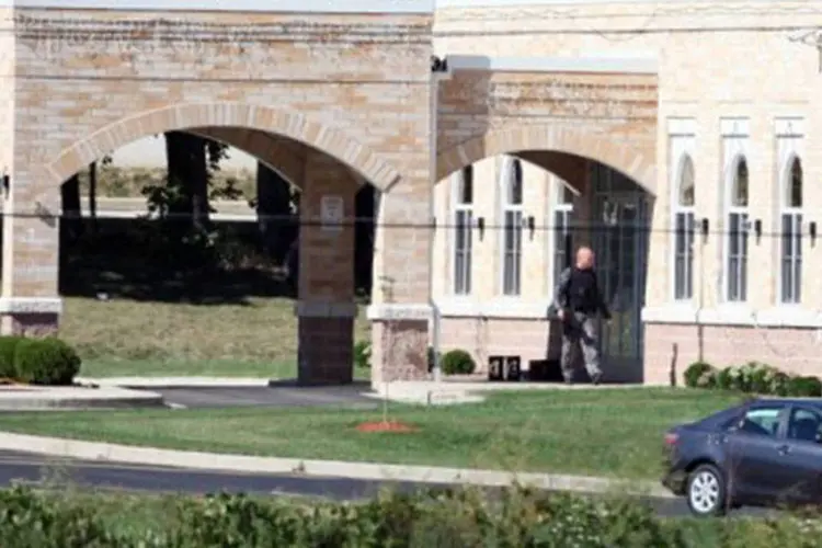 Templo Sikh em Oak Creek, em Wisconsin: homem suspeito de atacar o templo matando seis pessoas era um ex-soldado americano especializado em operações psicológicas (Tasos Katopodis/AFP)