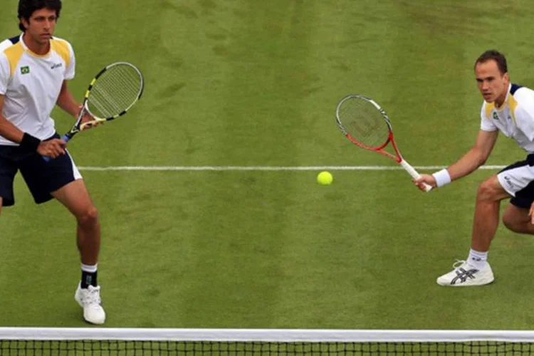 Tenistas Marcelo Melo e Bruno Soares: Bruno Soares admitiu não saber que tinha estabelecido um novo recorde nos Jogos Olímpicos (Getty Images)
