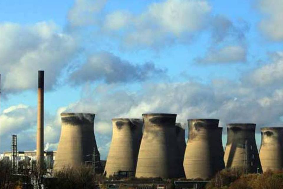 Termelétrica na Inglaterra: a crise na Europa tirou o ímpeto da indústria e derrubou as emissões de CO2 (Christopher Furlong/Getty Images)