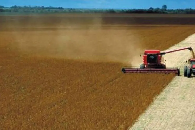 Colheita de soja no Mato Grosso: o maior produtor do Brasi exporta 80% da produção pelos portos da região Sudeste (.)