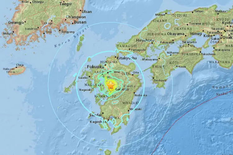 
	Terremoto: a Ag&ecirc;ncia Meteorol&oacute;gica do Jap&atilde;o n&atilde;o declarou alerta de tsunami, nem confirmado danos
 (U.S. Geological Survey / Reprodução)