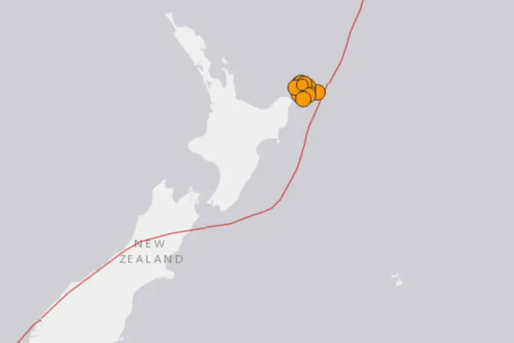 
	Terremoto: &quot;A onda de maior altura j&aacute; ocorreu (30 cm) e se esperam outras de mais de 20&quot;, afirmou a Defesa Civil neozelandesa
 (Reprodução / USGS)