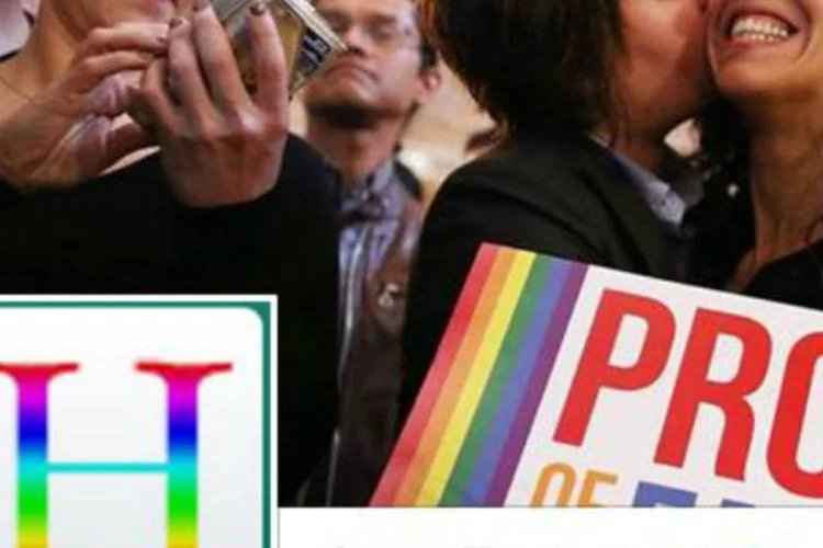 O veículo, comandado por Arianna Huffington, decidiu exibir seu apoio no mesmo dia em que, por 5 votos a 4, juízes da Suprema Corte dos EUA consideraram inconstitucional a legislação que define casamento como união entre homem e mulher (Reprodução)