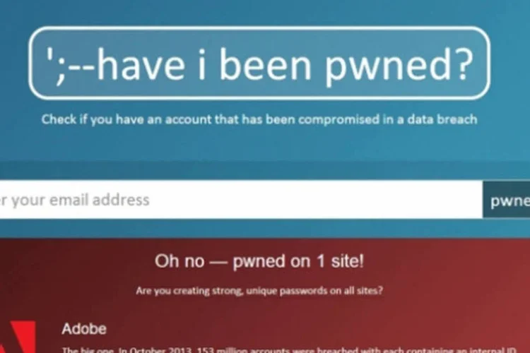 Site Have I Been Pwned: se a conta tiver sido afetada, um alerta aparecerá logo abaixo do campo, explicando todo o contexto do vazamento (Reprodução)