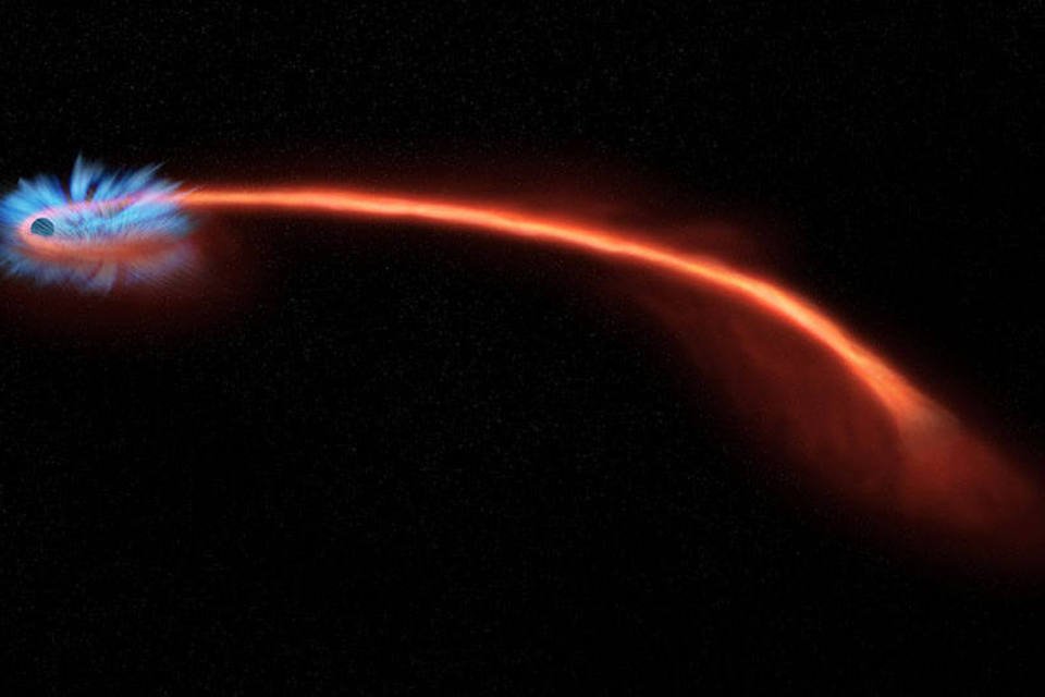 Colisão: imagem mostra efeito de encontro entre buraco negro e estrela (NASA/CXC/M.Weiss)