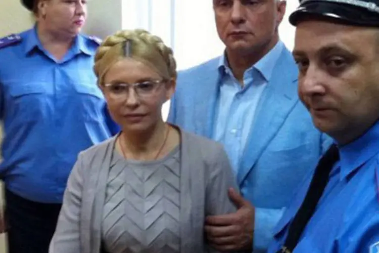 Timoshenko, principal figura da Revolução Laranja, denunciou que seu processo é um "caso de linchamento político"
 (Alexander Prokopenko/AFP)