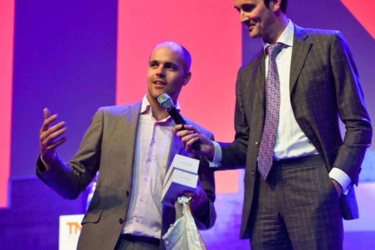 
	Patrick de Laive e Boris VvZ, do The Next Web: para se ter um app de sucesso, n&atilde;o basta ter apenas a melhor tecnologia, mas tamb&eacute;m criatividade
 (Divulgação)